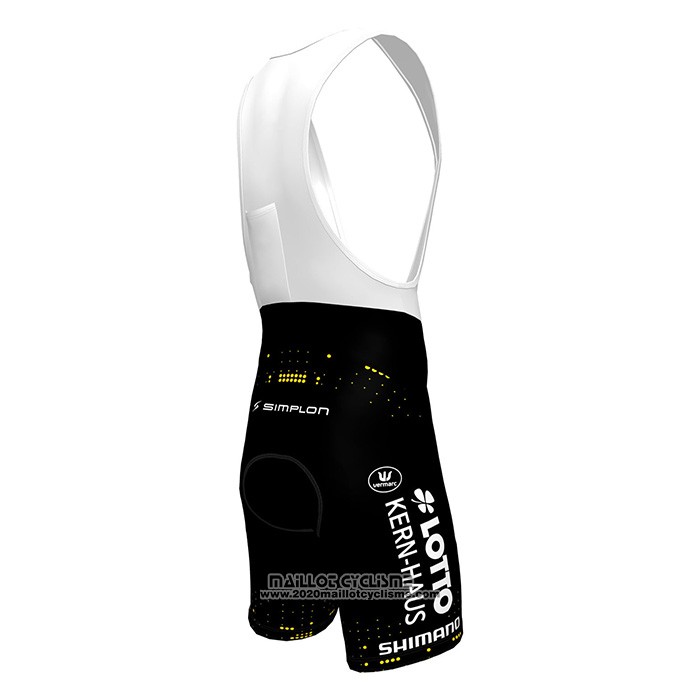 2022 Maillot Cyclisme Lotto-kern Haus Noir Jaune Manches Courtes et Cuissard